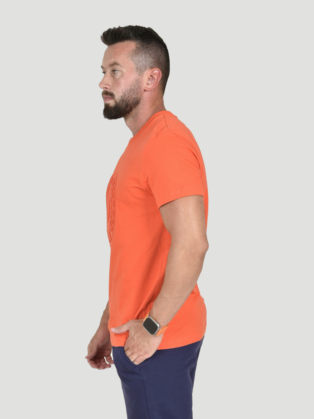 Men Cotton T- Shirt Embossed Stronger Together