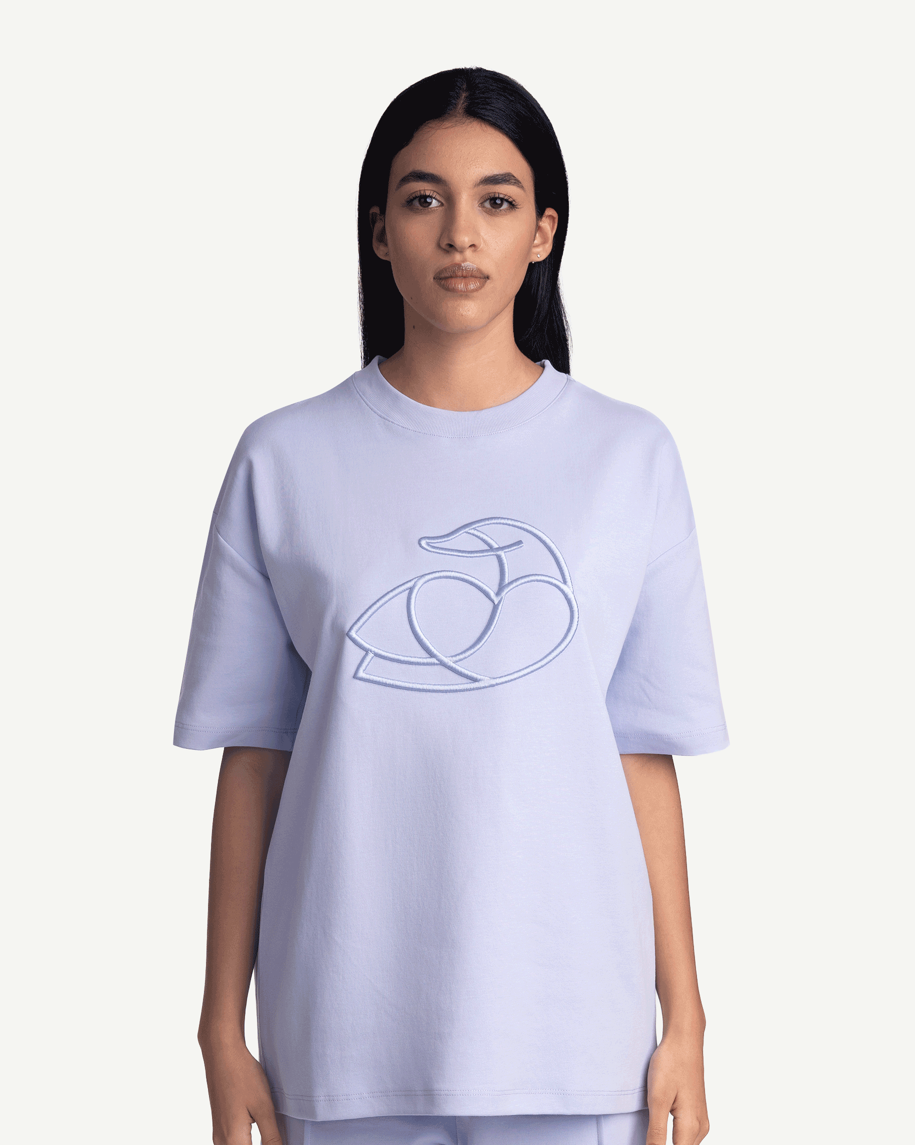 ADOS Women Cotton T Shirt with 3D Embroidery