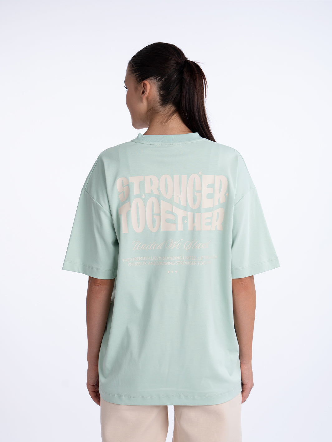 Women Oversized Stronger Together Graphic Tee