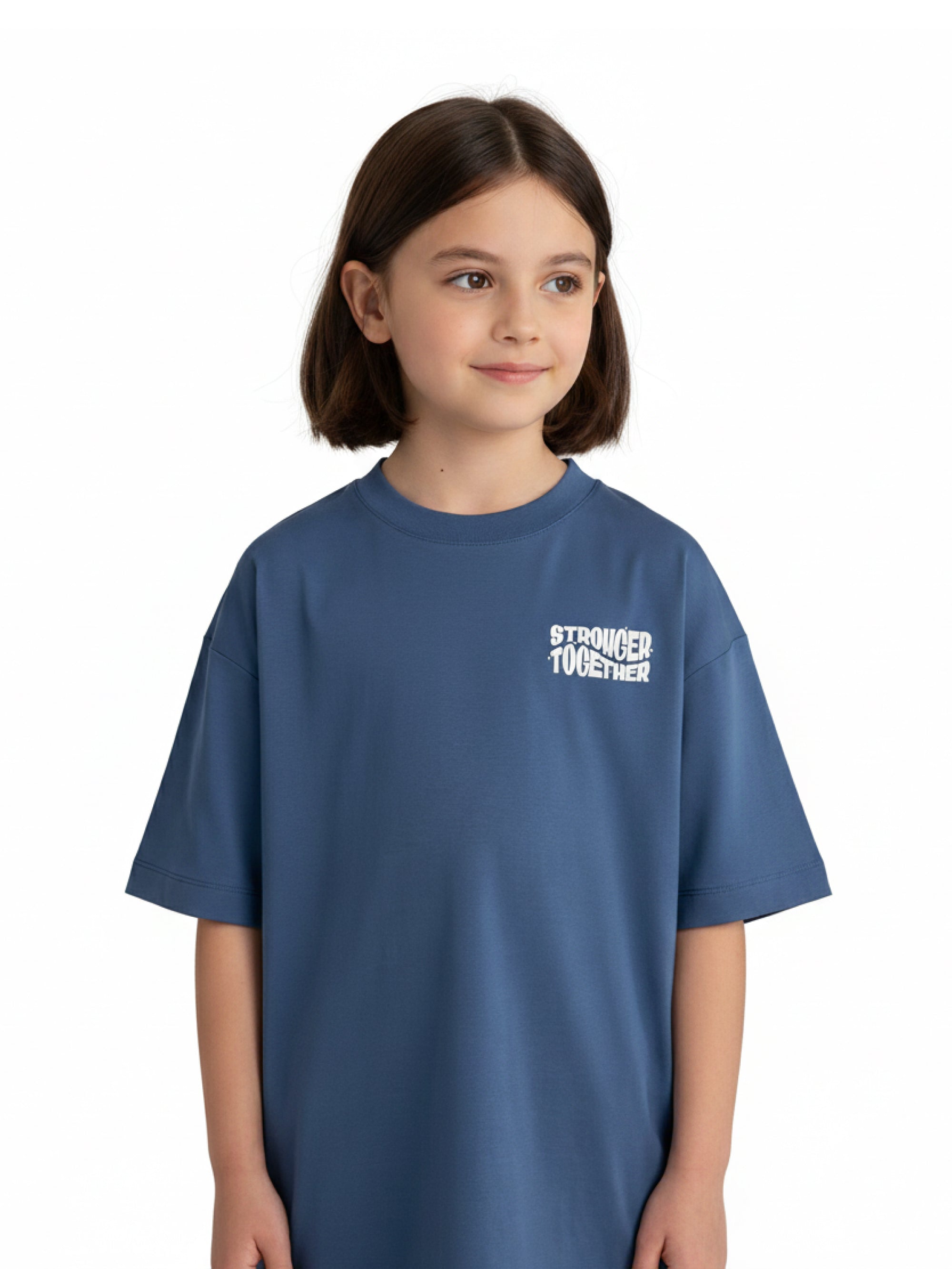 Kids Oversized Stronger Together Graphic Tshirt