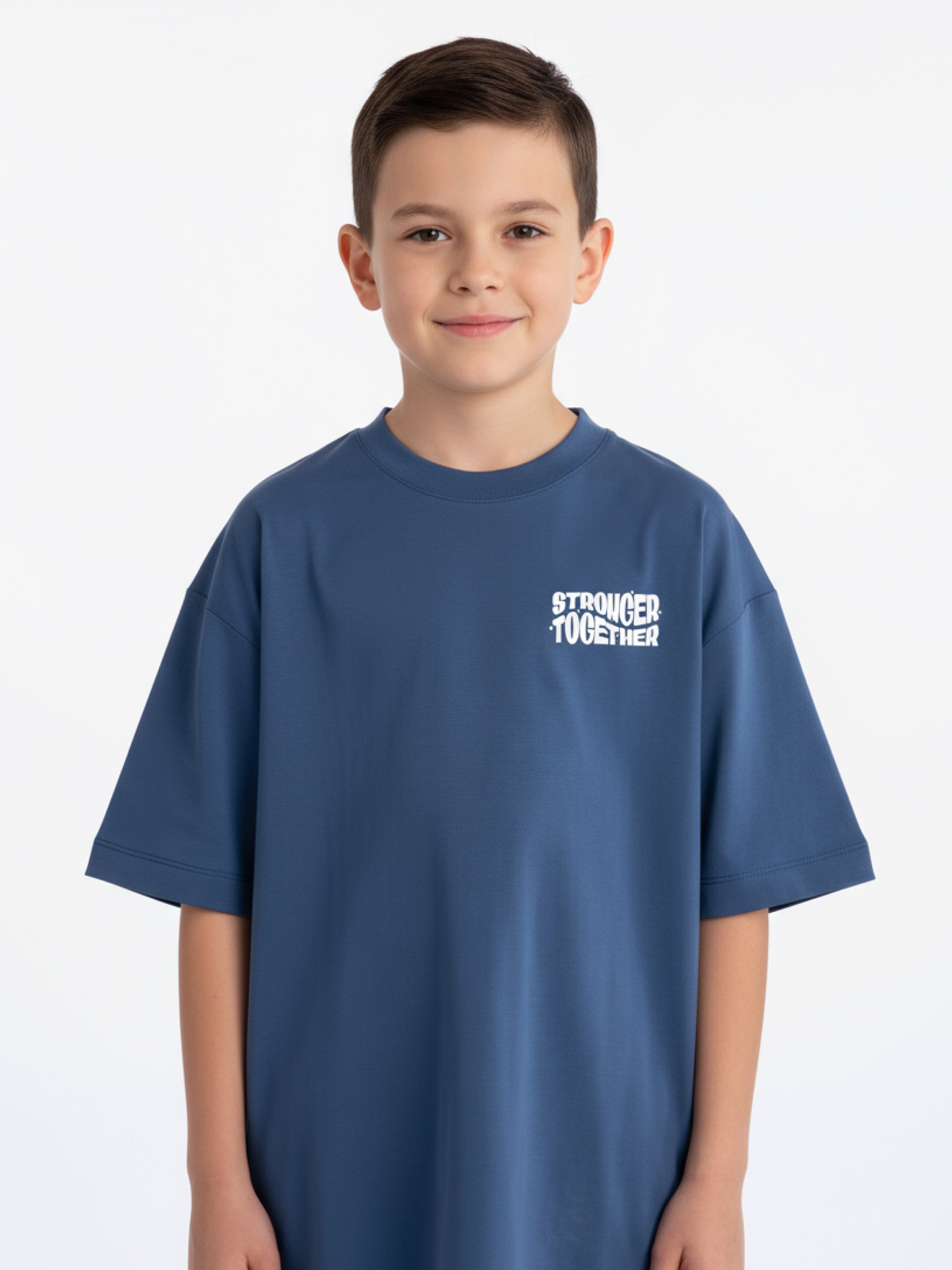Kids Oversized Stronger Together Graphic Tshirt