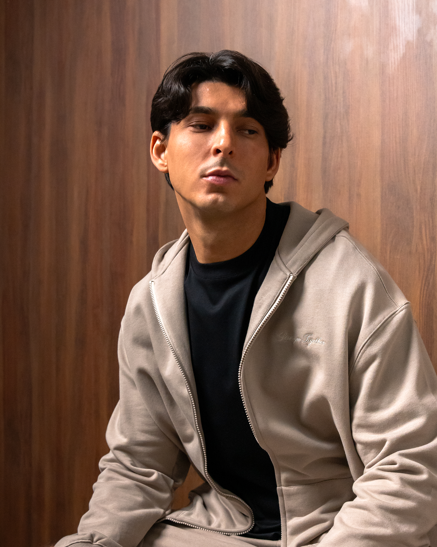 Embroidered Classic Full Zip Men Hoodie