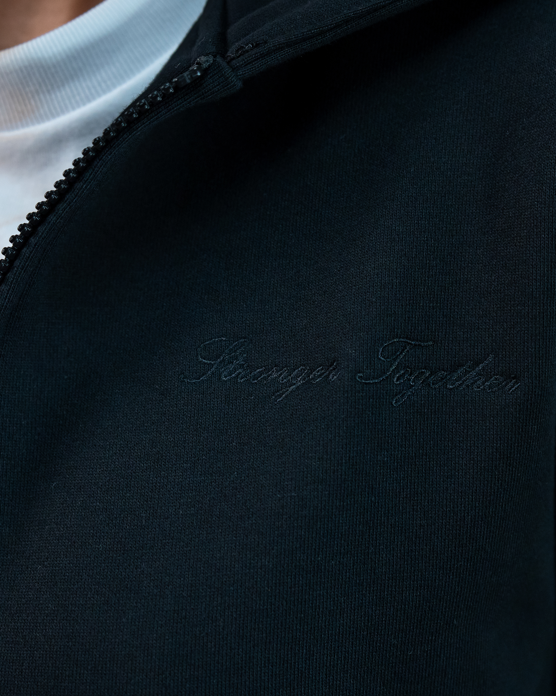 Embroidered Classic Full Zip Women Hoodie