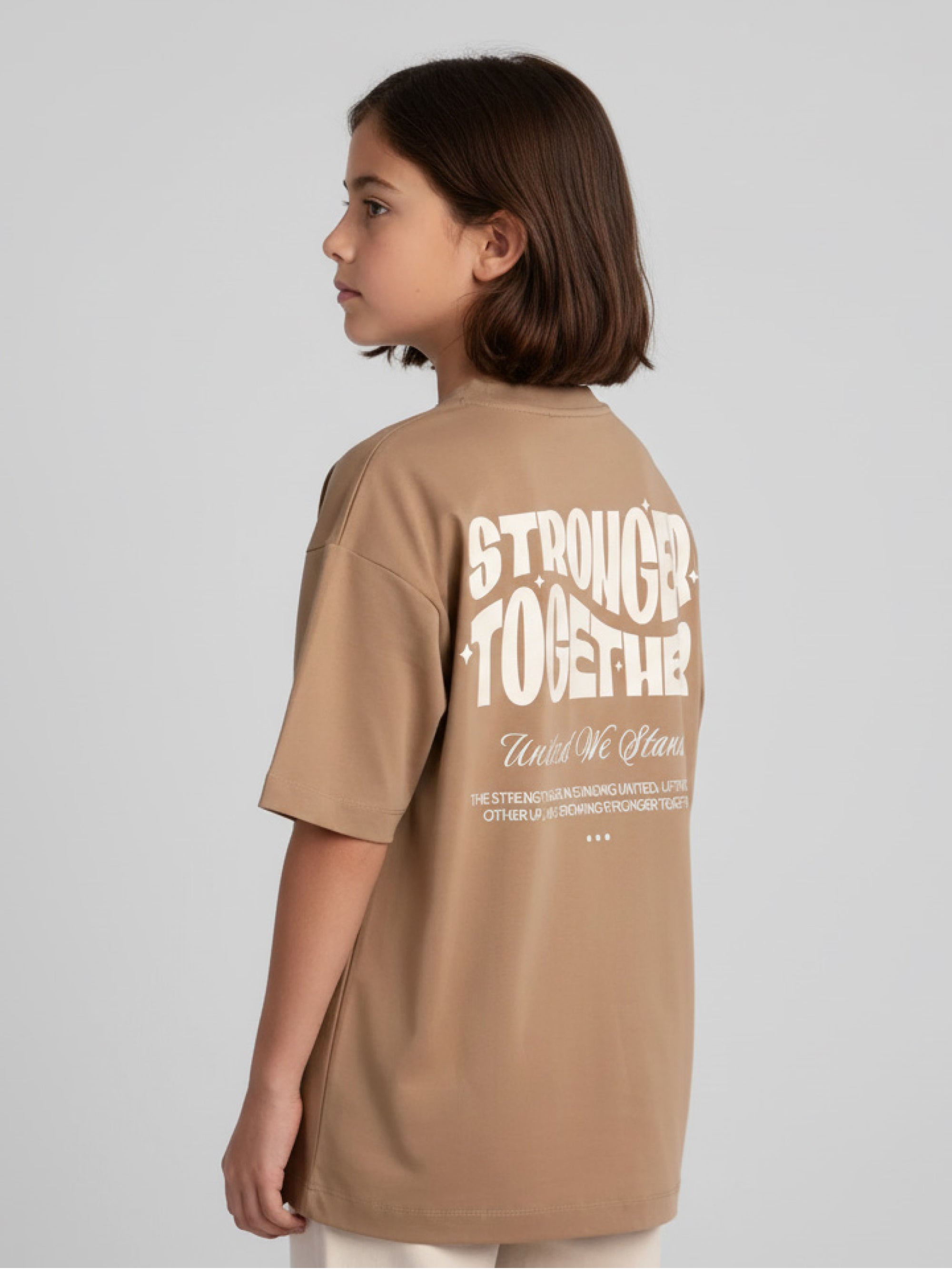 Kids Oversized Stronger Together Graphic Tshirt