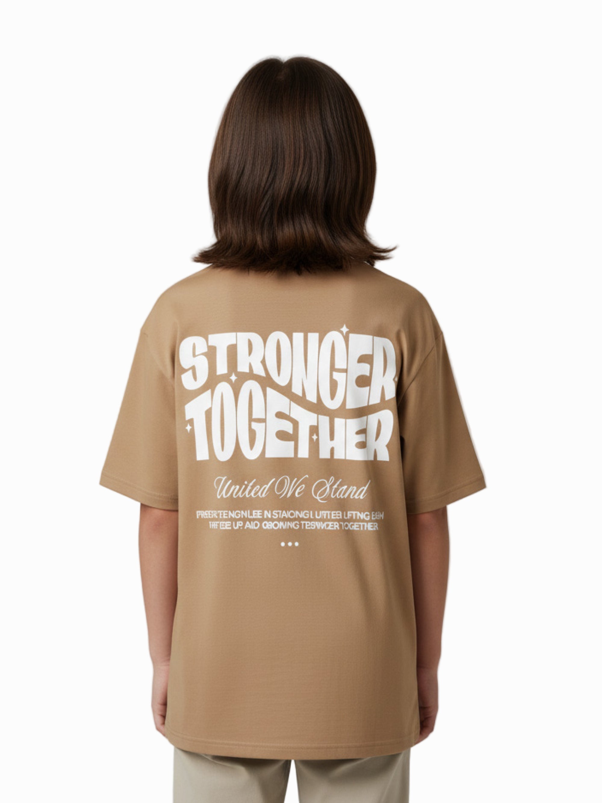 Kids Oversized Stronger Together Graphic Tshirt