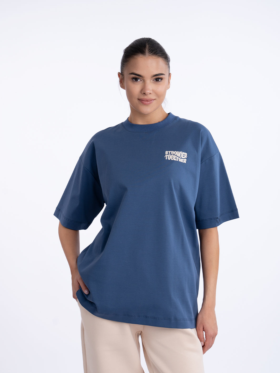 Women Oversized Stronger Together Graphic Tee