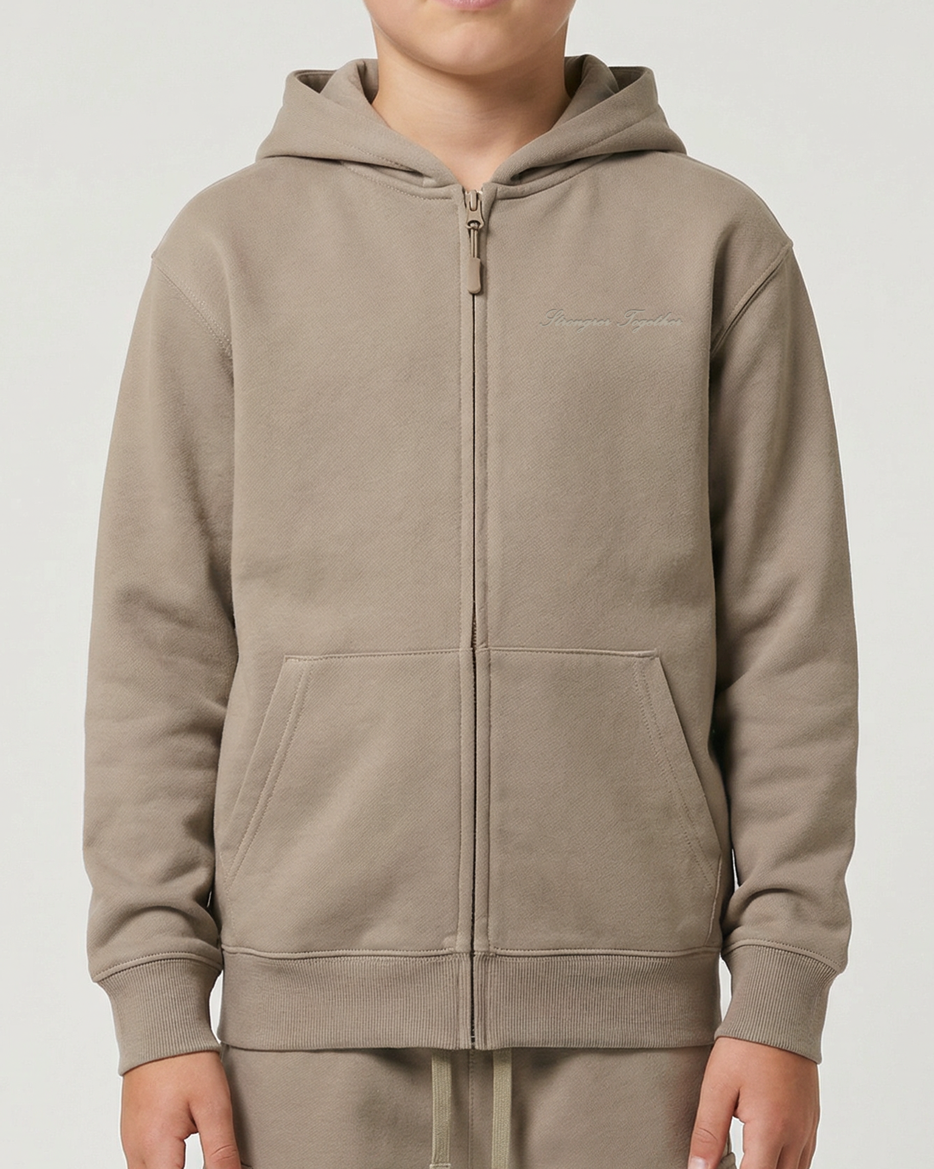 Embroidered Classic Full Zip Kids Hoodie