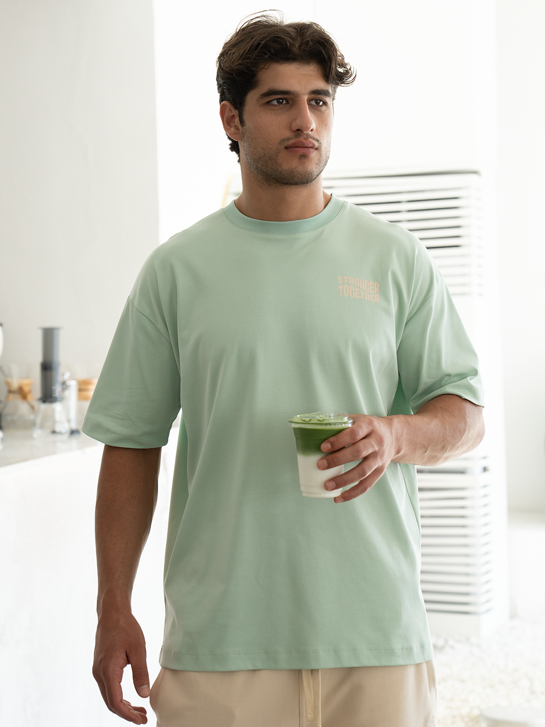 Men Oversized Stronger Together Graphic Tee