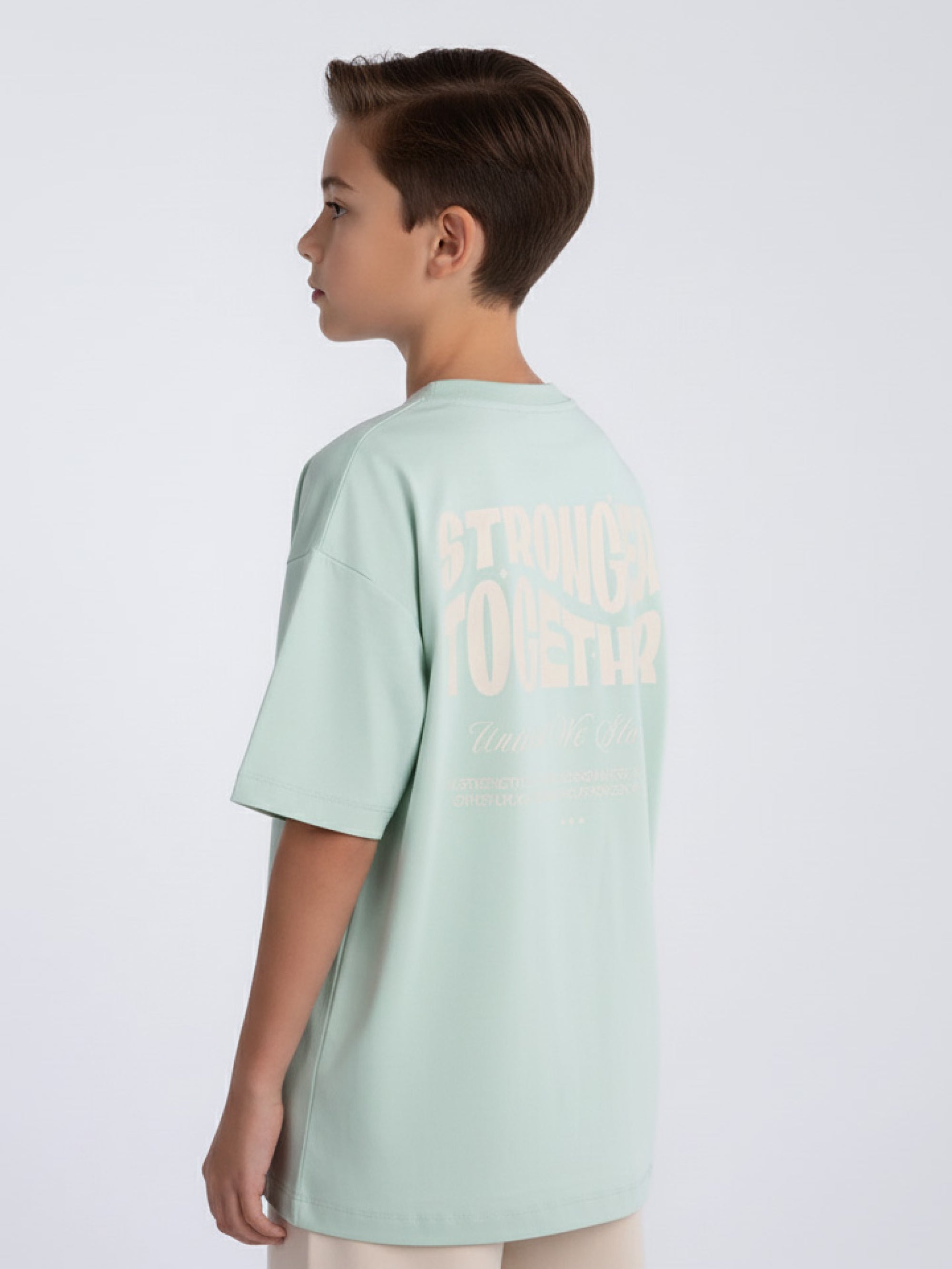 Kids Oversized Stronger Together Graphic Tshirt