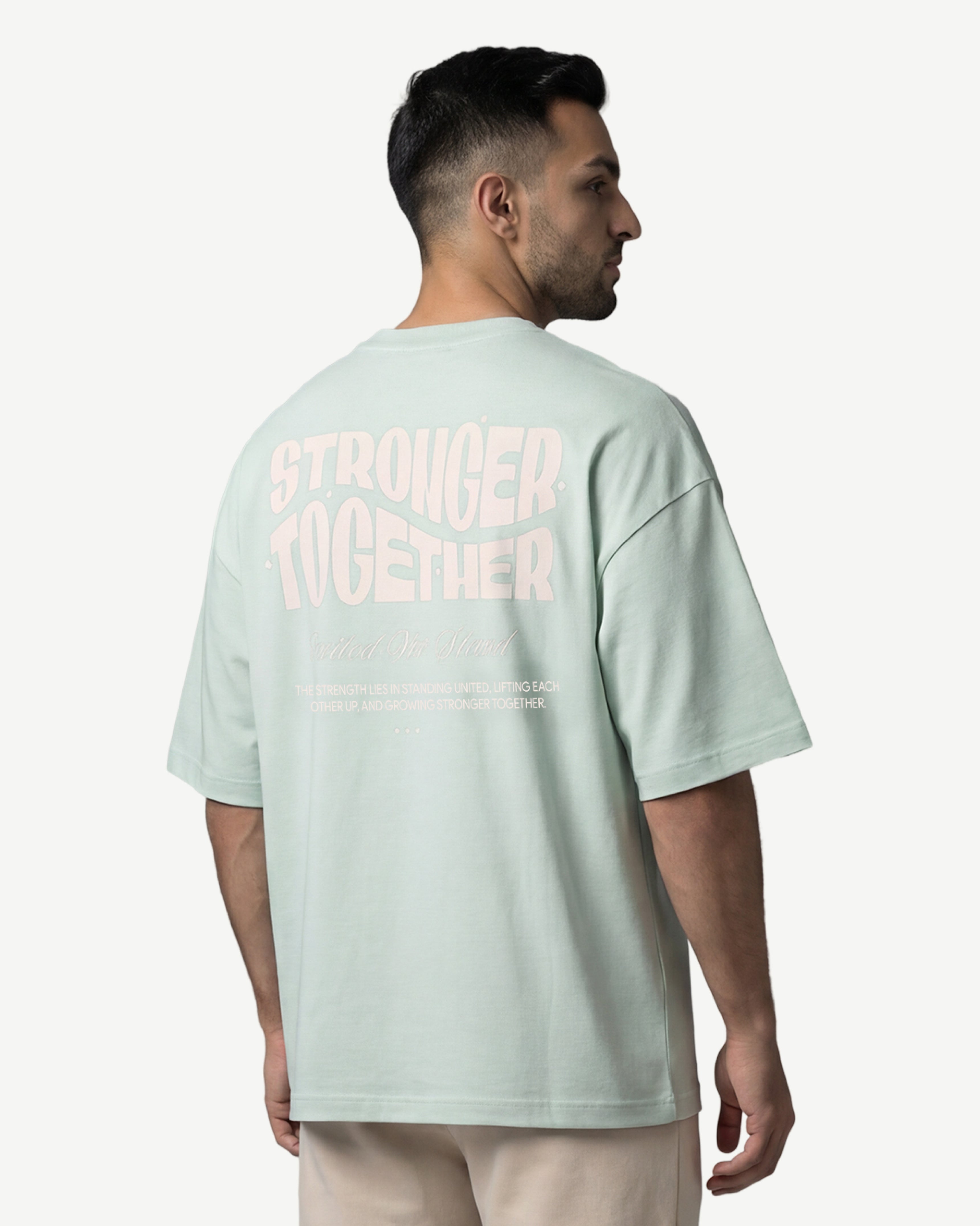 Men Oversized Stronger Together Graphic Tee