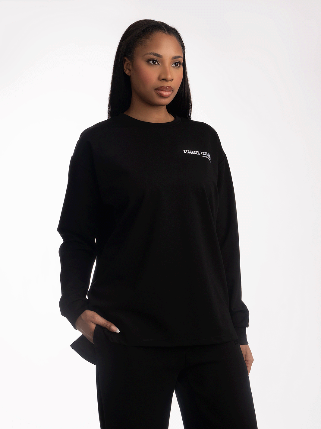 Women Oversized Long Sleeves Contrast Print