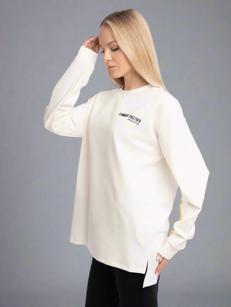 Women Oversized Long Sleeves Contrast Print