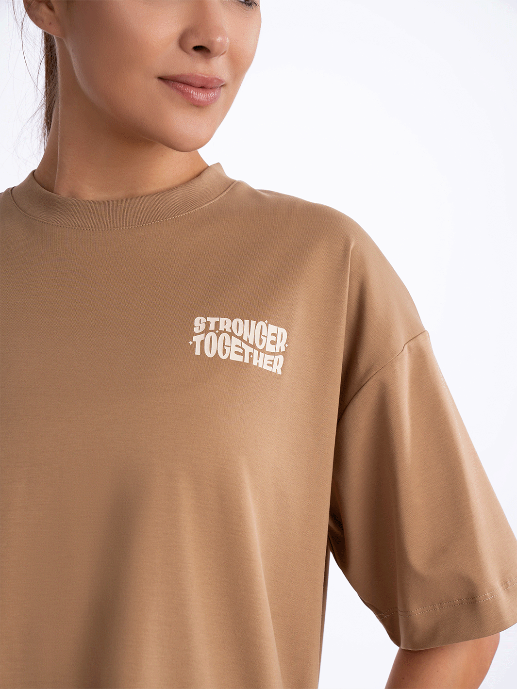 Women Oversized Stronger Together Graphic Tee