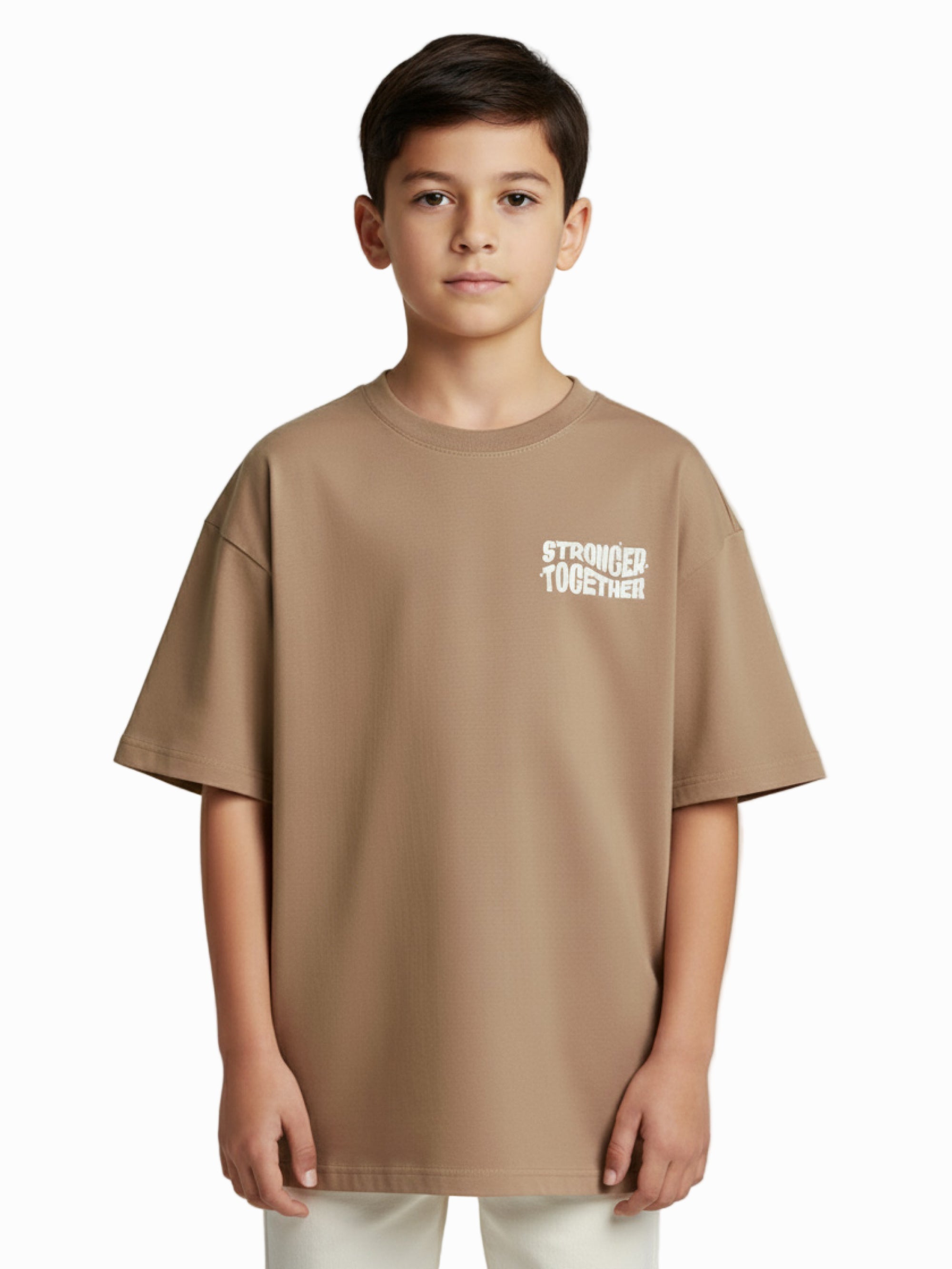 Kids Oversized Stronger Together Graphic Tshirt