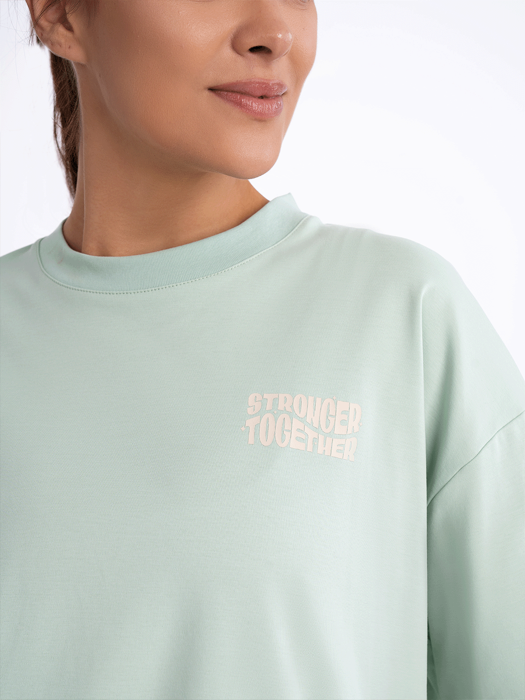 Women Oversized Stronger Together Graphic Tee