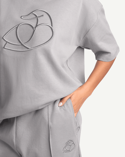 ADOS Women Cotton T Shirt with 3D Embroidery