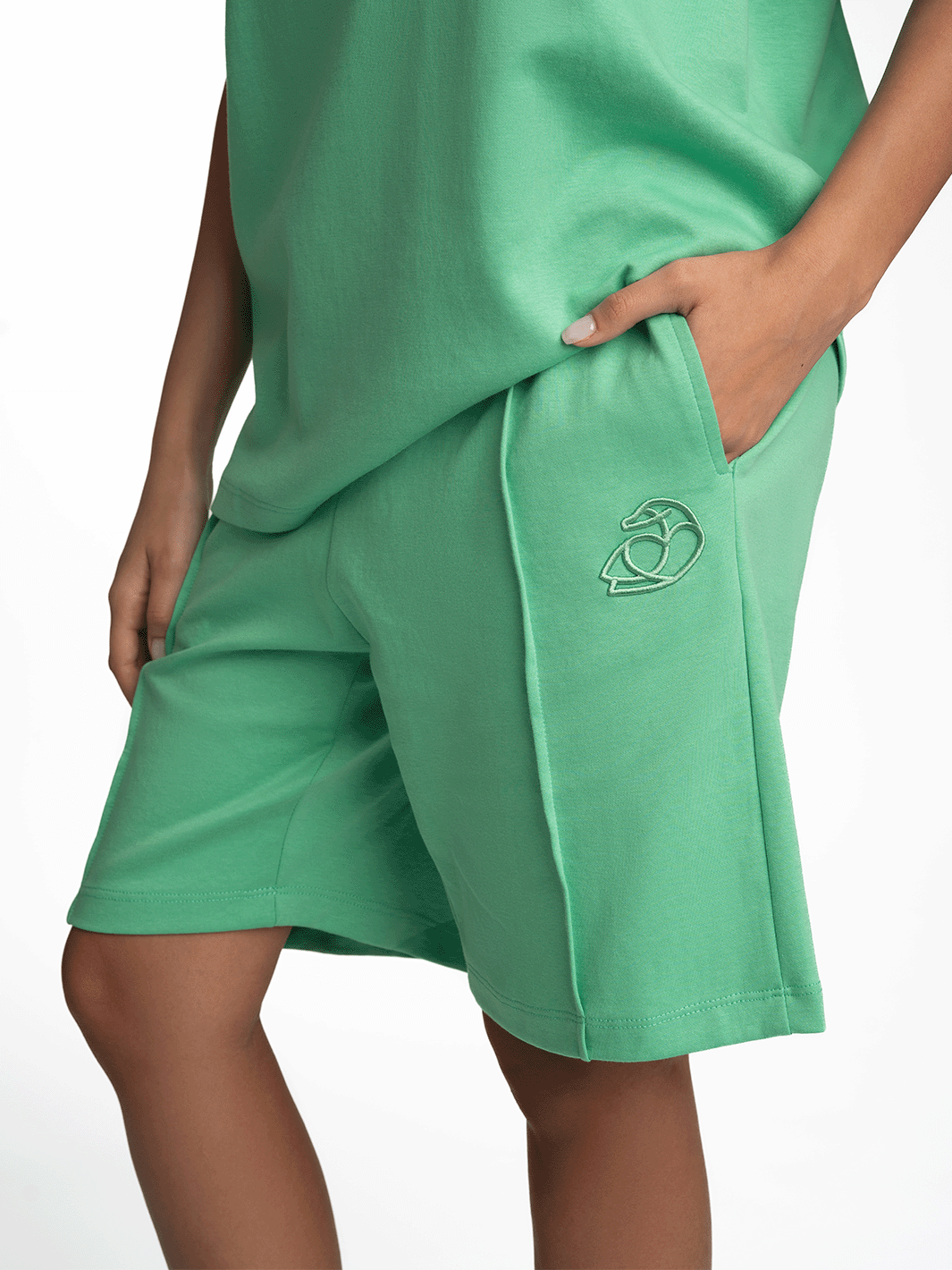 ADOS Women Cotton Shorts with 3D Embroidery