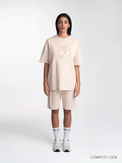 ADOS Women Cotton T Shirt with 3D Embroidery