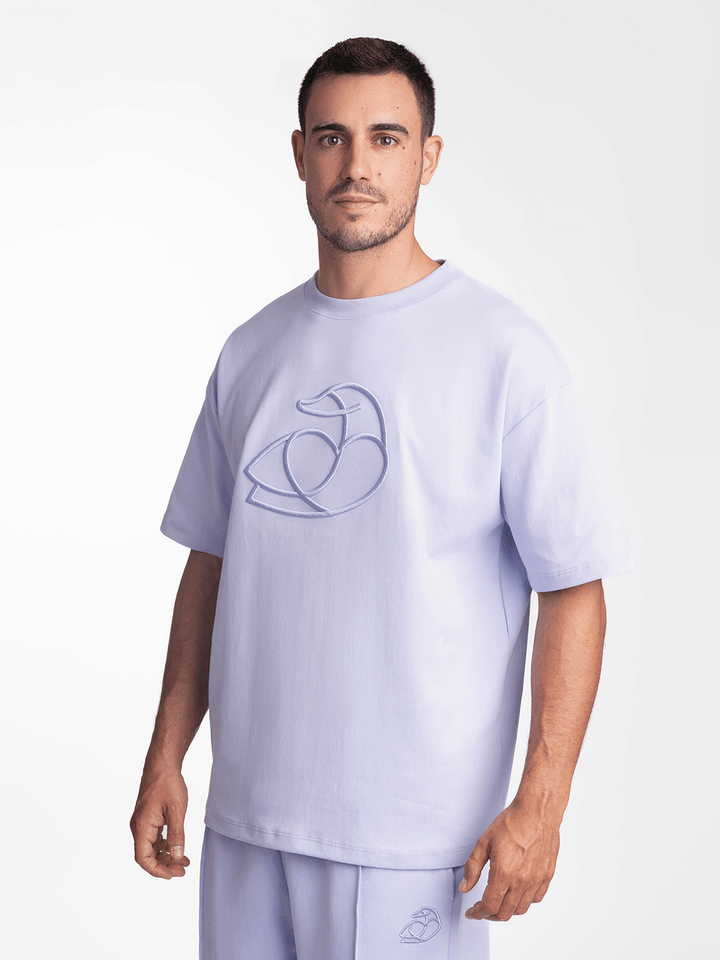 ADOS Men Cotton T Shirt with 3D Embroidery