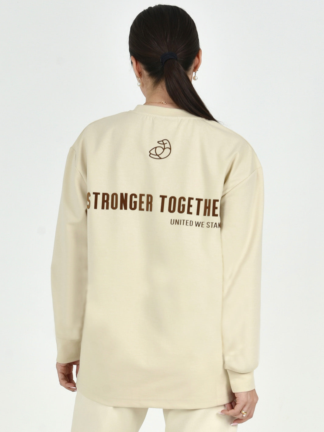 Women Oversized Long Sleeves Contrast Print