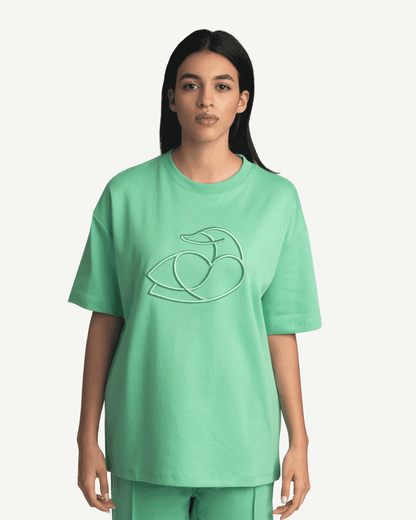ADOS Women Cotton T Shirt with 3D Embroidery