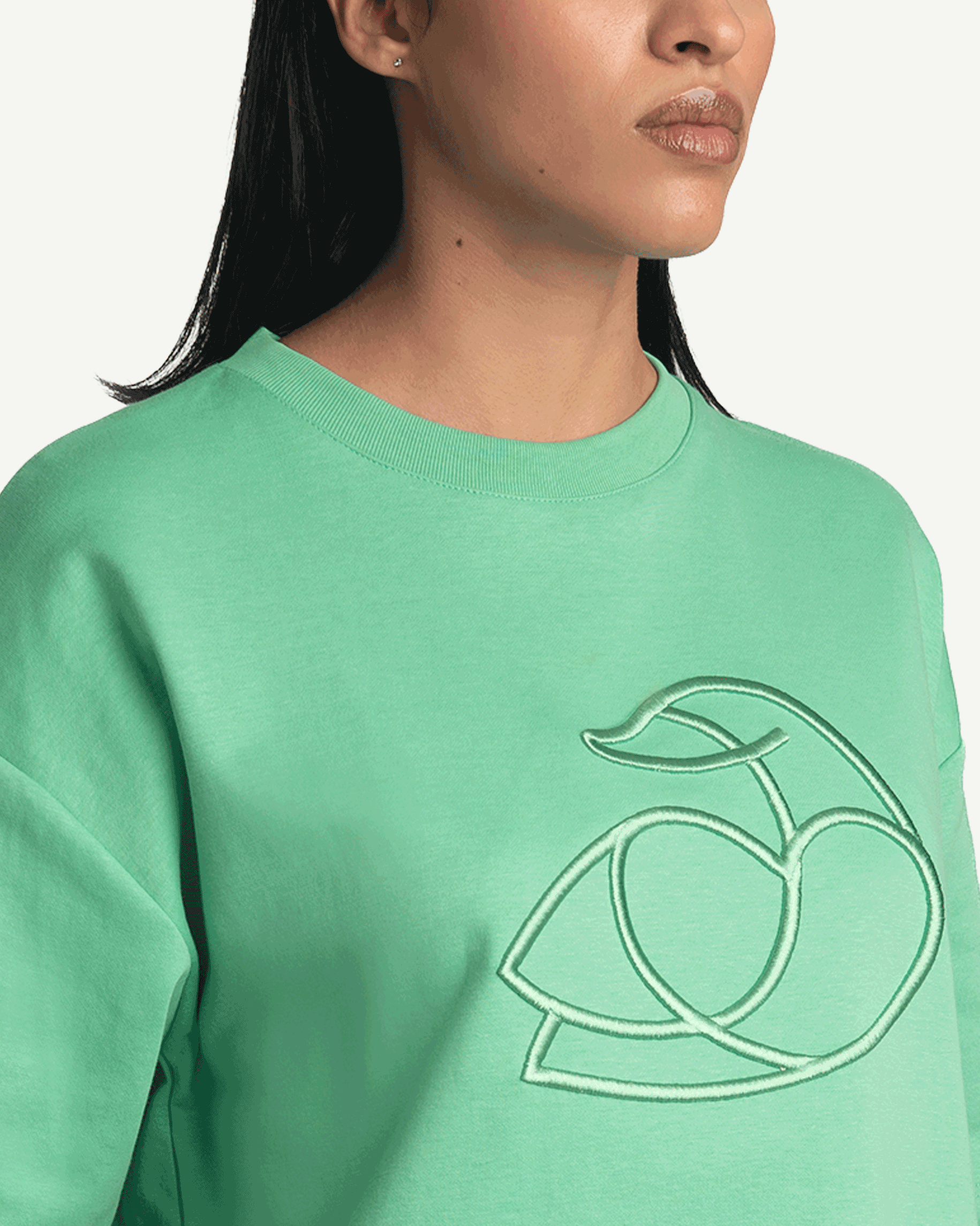 ADOS Women Cotton T Shirt with 3D Embroidery