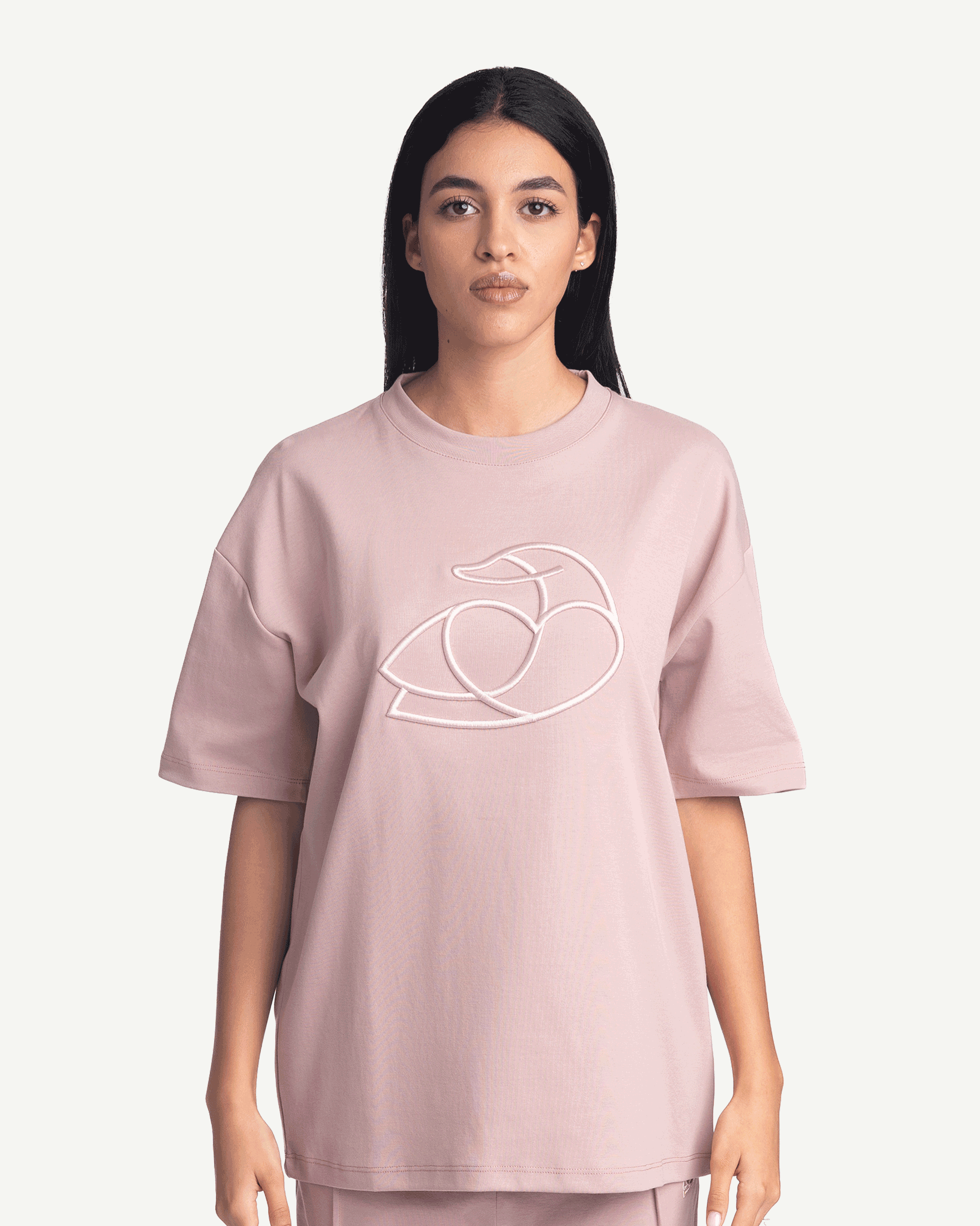 ADOS Women Cotton T Shirt with 3D Embroidery