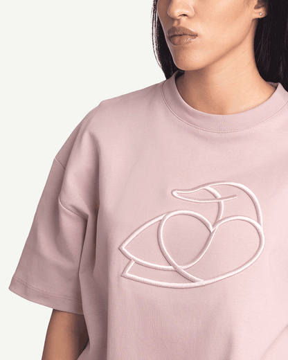 ADOS Women Cotton T Shirt with 3D Embroidery