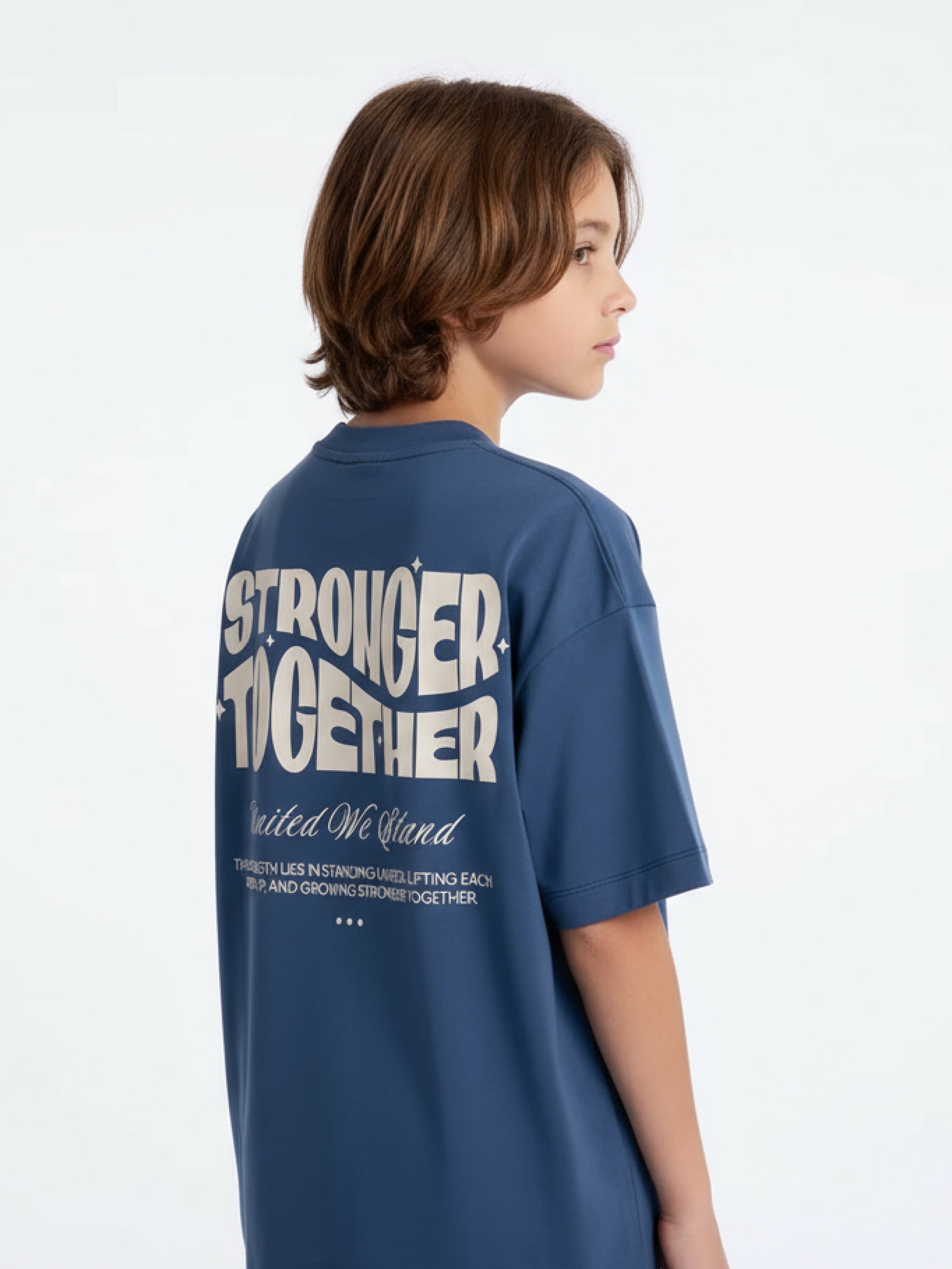 Kids Oversized Stronger Together Graphic Tshirt