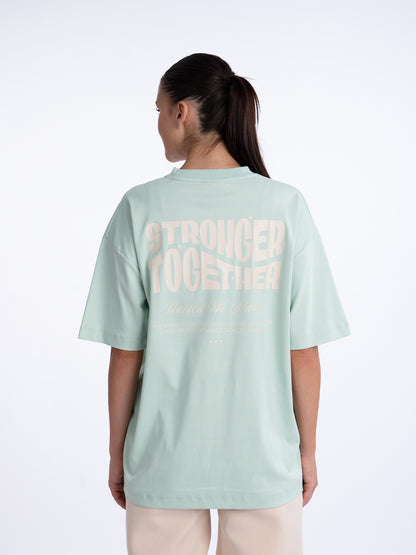 Women Oversized Stronger Together Graphic Tee