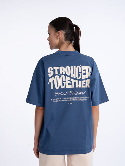 Women Oversized Stronger Together Graphic Tee