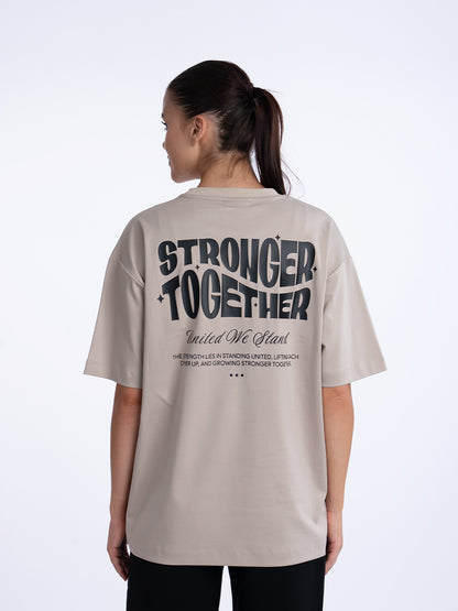Women Oversized Stronger Together Graphic Tee