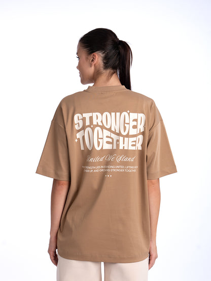 Women Oversized Stronger Together Graphic Tee