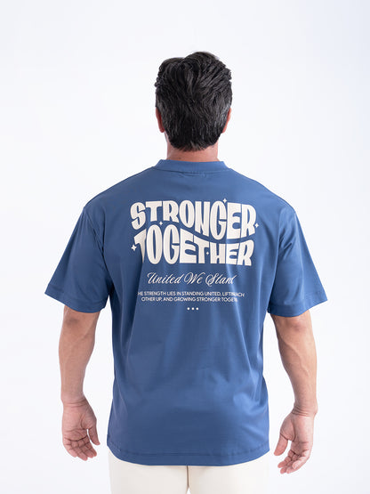 Men Oversized Stronger Together Graphic Tee
