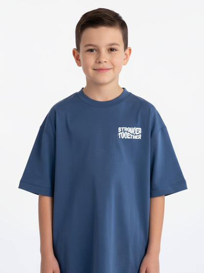 Kids Oversized Stronger Together Graphic Tshirt