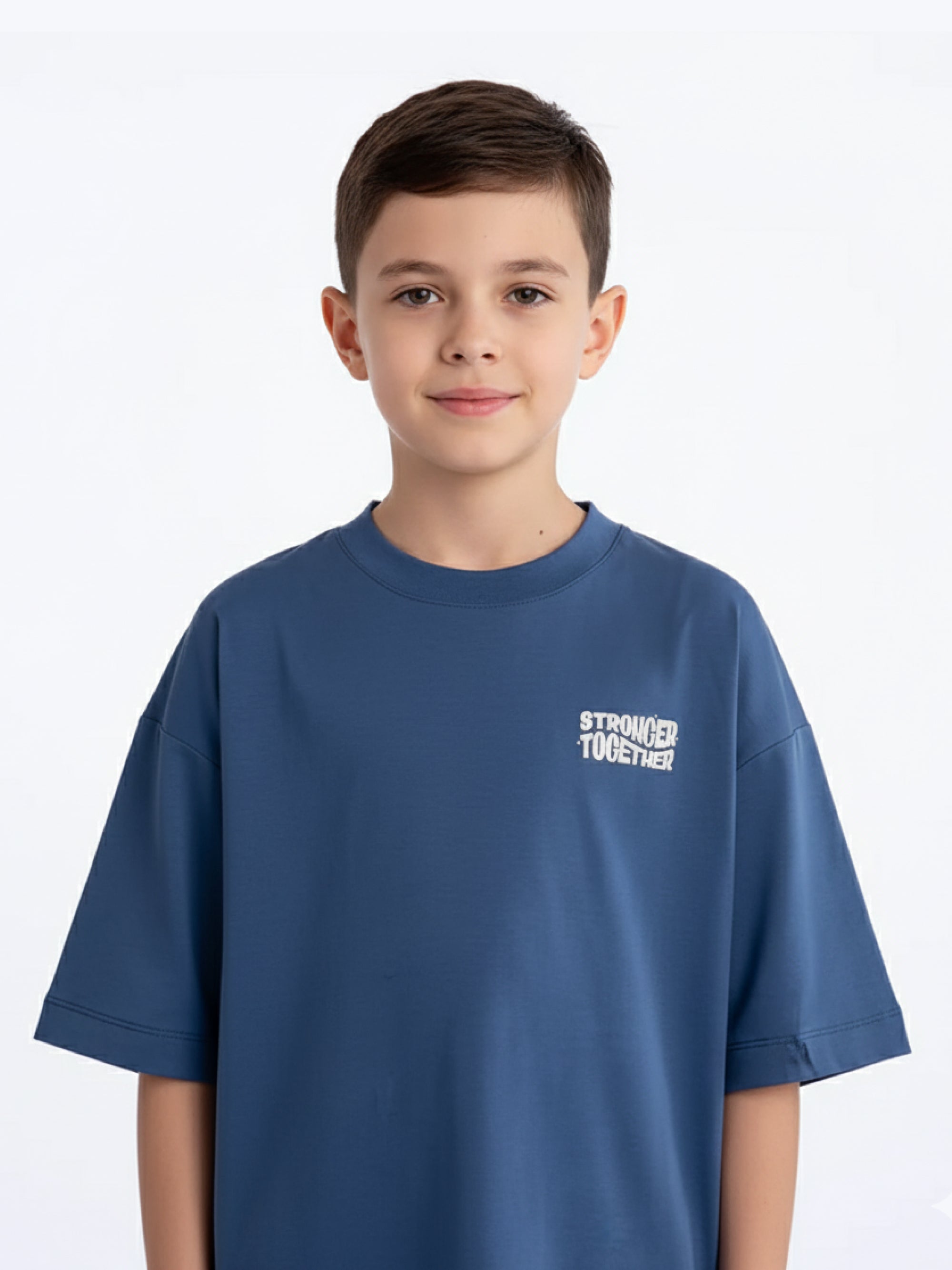 Kids Oversized Stronger Together Graphic Tshirt