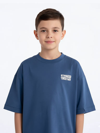 Kids Oversized Stronger Together Graphic Tshirt