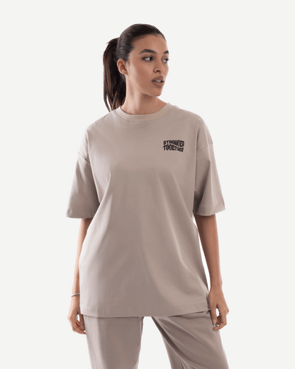 Women Oversized Stronger Together Graphic Tee