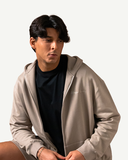 Embroidered Classic Full Zip Men Hoodie