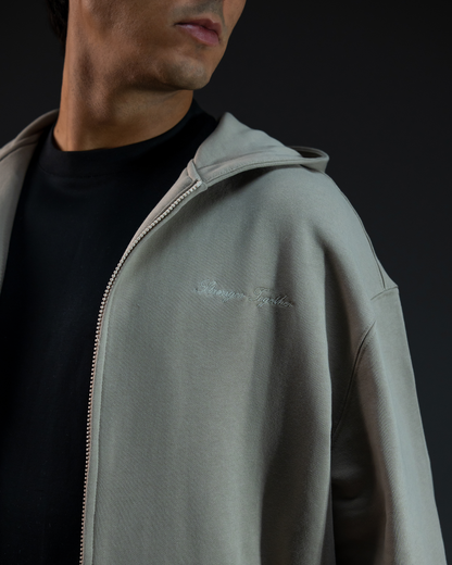 Embroidered Classic Full Zip Men Hoodie