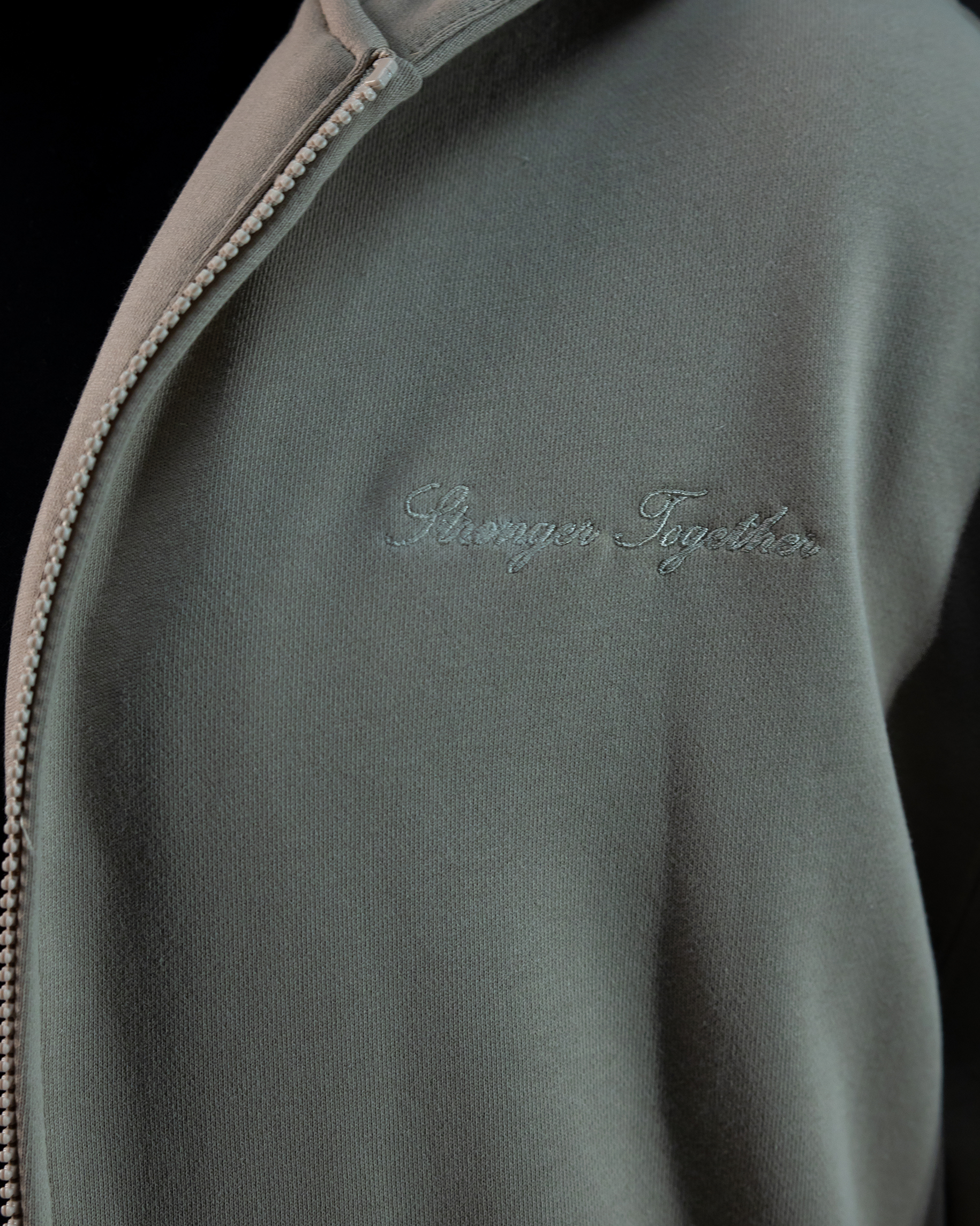 Embroidered Classic Full Zip Men Hoodie