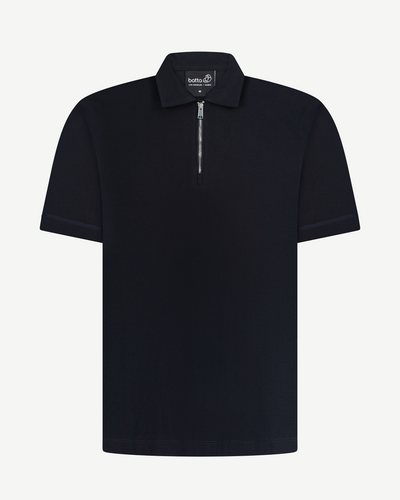 Half-Zip Textured Polo Shirt