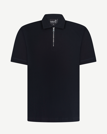 Half-Zip Textured Polo Shirt