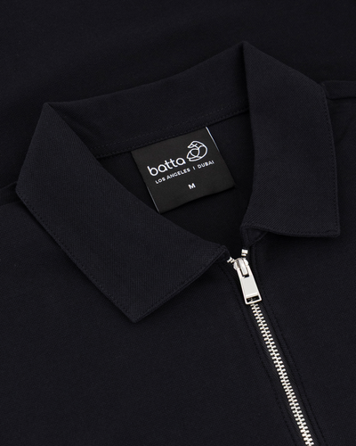 Half-Zip Textured Polo Shirt