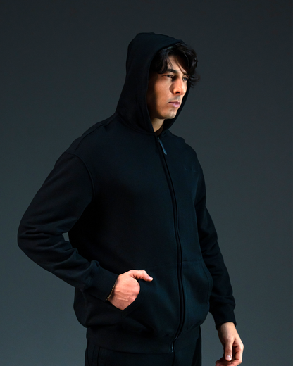 Embroidered Classic Full Zip Men Hoodie