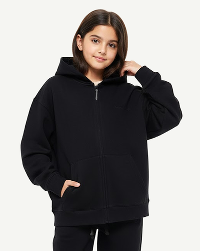 Embroidered Classic Full Zip Kids  Hoodie
