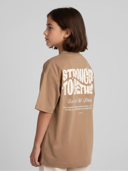 Kids Oversized Stronger Together Graphic Tshirt