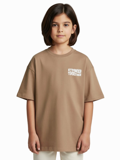 Kids Oversized Stronger Together Graphic Tshirt
