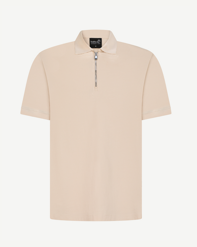 Half-Zip Textured Polo Shirt