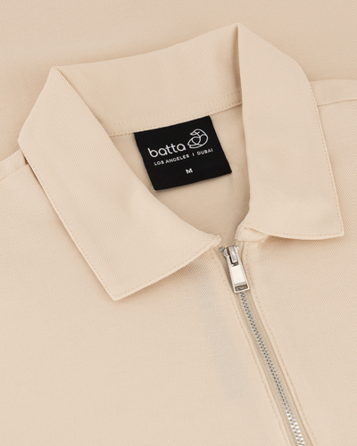 Half-Zip Textured Polo Shirt